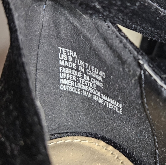 Black velvet block heal with lace up leg - Picture 7 of 7